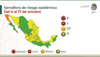 Semáforo Covid: Nueve estados alcanzan el verde; solo un estado en naranja