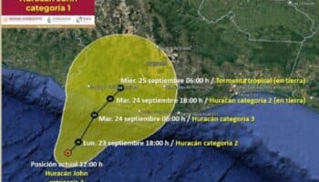 Tormenta tropical ‘John’ se intensifica a huracán; podría llegar a categoría 3 al tocar tierra