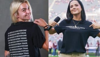 Angel City, equipo femenil de EU, lanza una camiseta renombrada como ‘Immigrant City’ en apoyo a las protestas migrantes