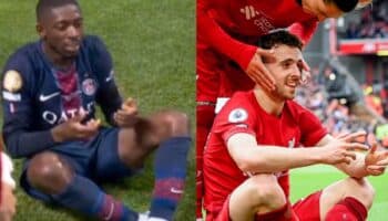 Dembélé emula la celebración de Diogo Jota en el segundo gol del PSG