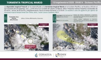 Depresión tropical Trece-E se intensifica a tormenta tropical Mario