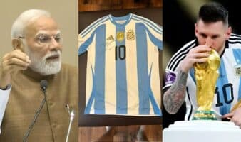 Leo Messi envía regalo autografiado al primer ministro hindú