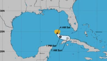 Tormenta tropical Arlene se debilita mientras avanza al sur por el Golfo de México