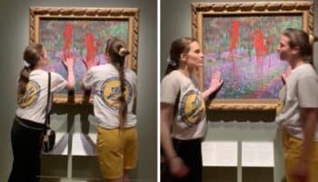 Activistas lanzan pintura a obra de Monet en Estocolmo