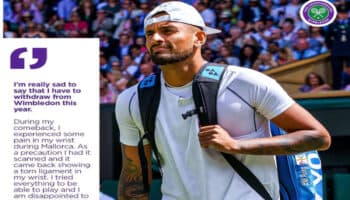 Wimbledon 2023: Se baja Nick Kyrgios del Grand Slam sobre pasto por lesión | Tuit