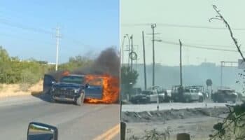 Videos | Hombres atacan a policías de la Fuerza Civil de Nuevo León en el Puente Colombia