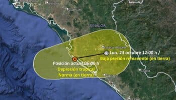 'Norma' toca tierra otra vez, ahora como depresión tropical