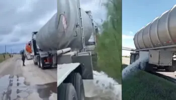 Video | Por 'no pagar cuota', crimen organizado intercepta pipas y tira la gasolina