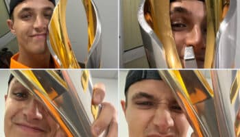 F1: Tiene Lando Norris un nuevo pasatiempo: ¡romper trofeos! | Video