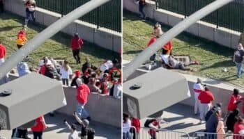 Video | Captan momento en que fan tacleó a presunto tirador de Kansas City